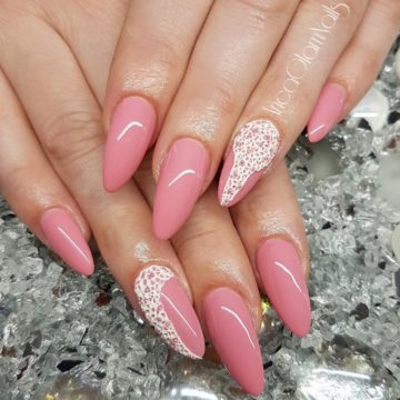 Pink 3D Lace Nails