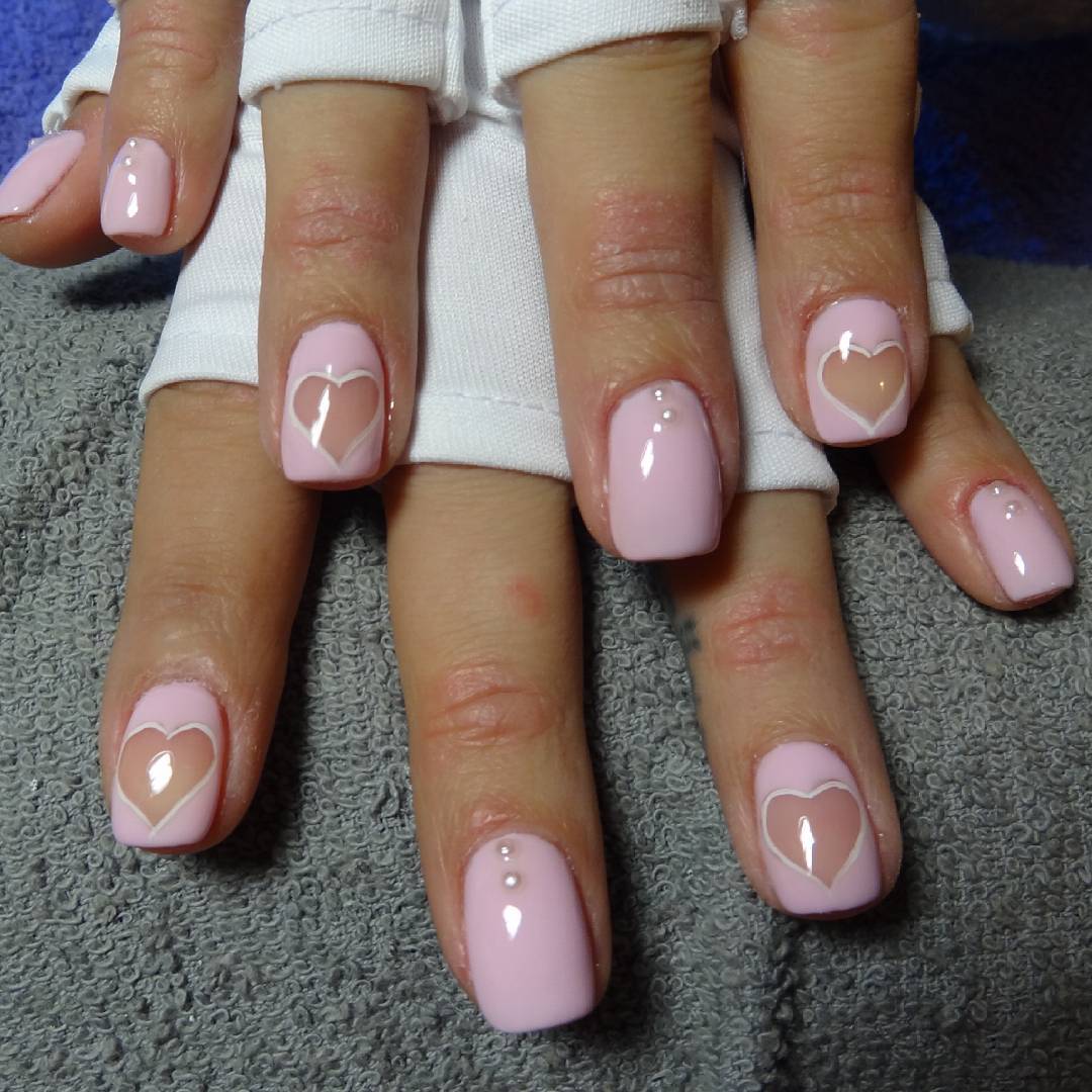 Pink Negative Space Nails