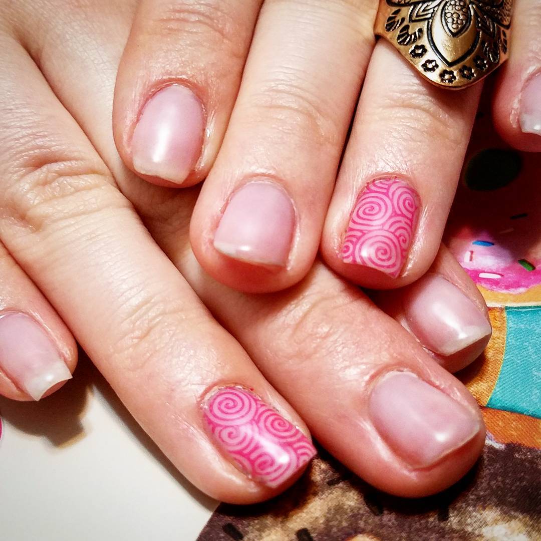 Pink Stamping Nails