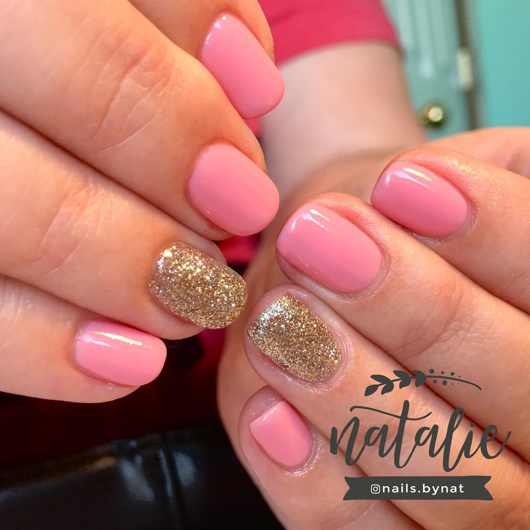 Pink With Golden Glitter
