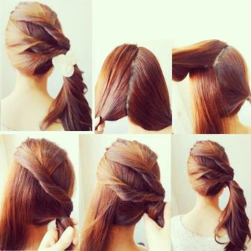 Pretty and Easy Twisted Side Ponytail Hair Tutorial