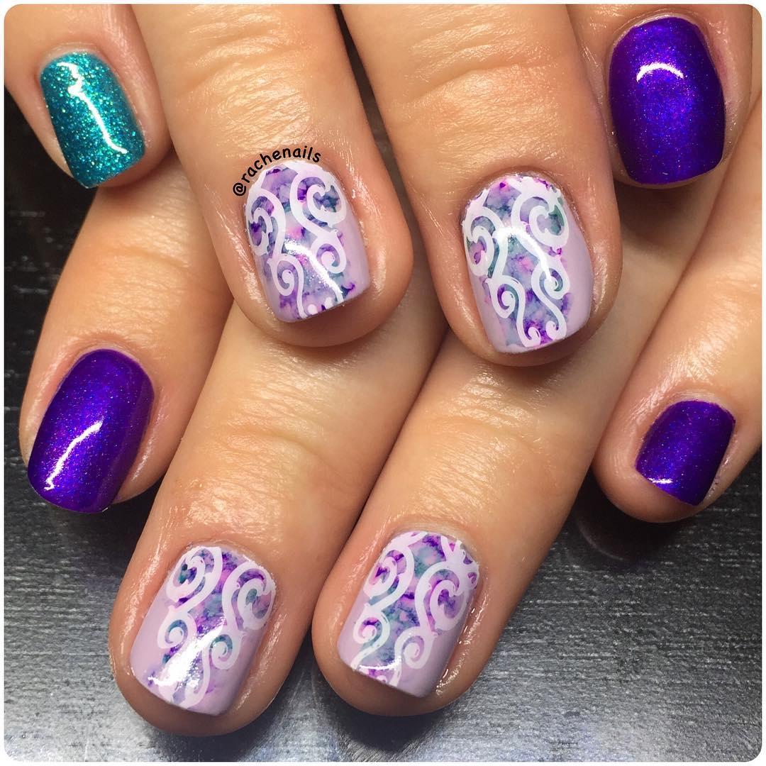 Purple Chic Sharpie Nails