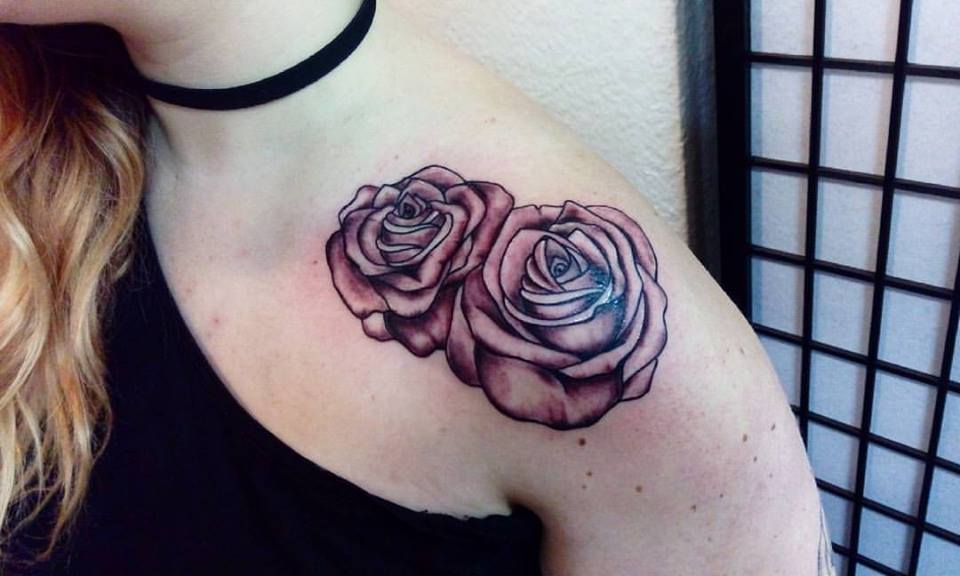 Red Roses On Shoulder