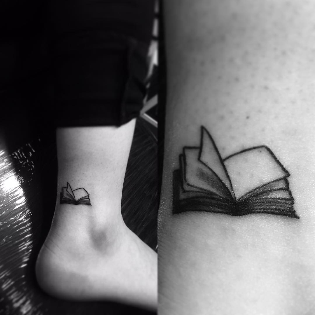 Small Book Tattoo Near Ankle