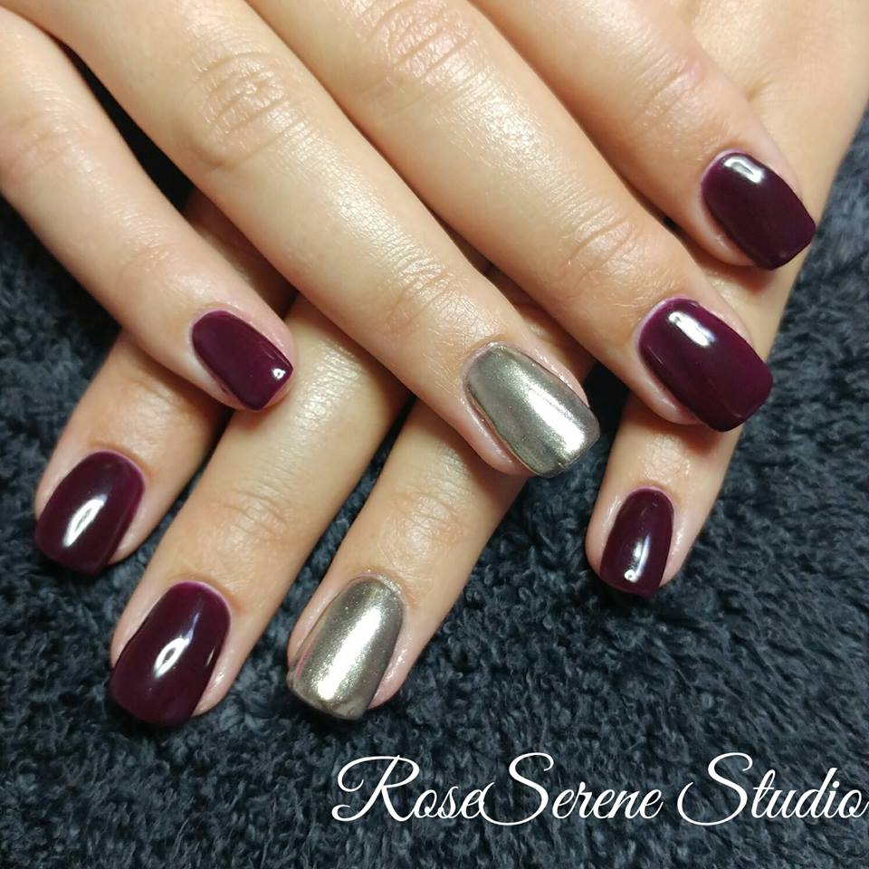 Stunning Mehroon With Silver Nails