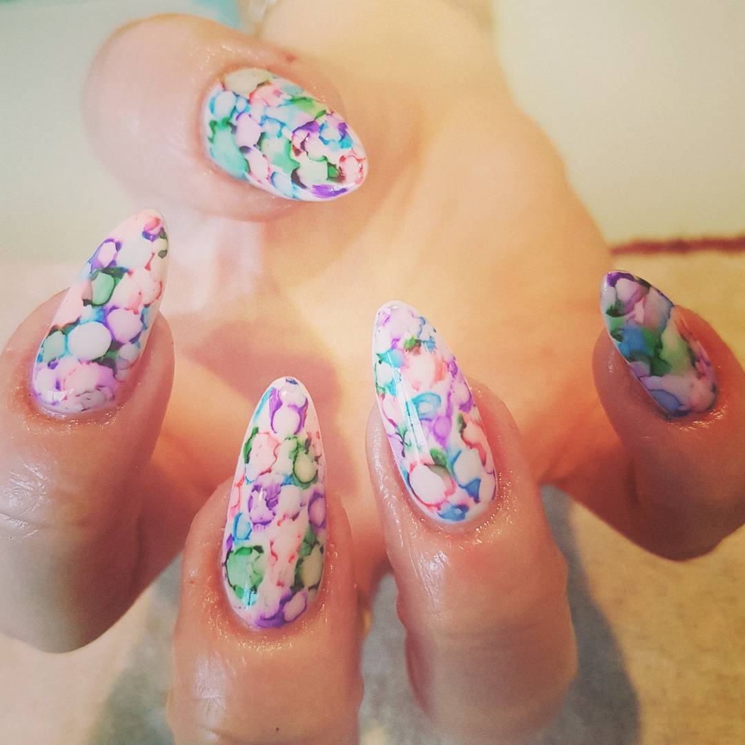 Water Color Sharpie Nail Art