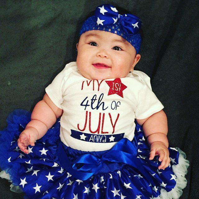 Adorable Cute Baby In Memorial Day Outfit Blurmark