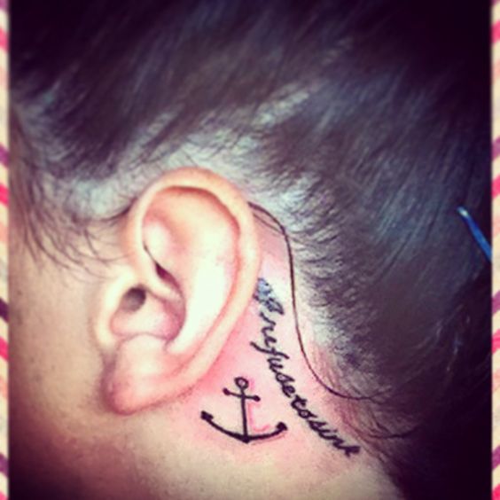 Anchor With Words On Hairline