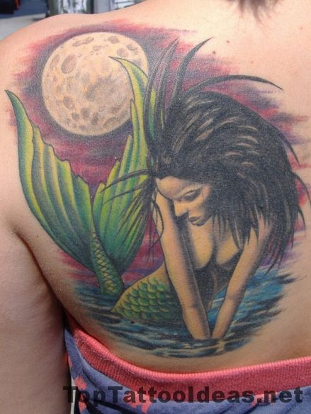 Awesome Mermaid Tattoo On Shoulder