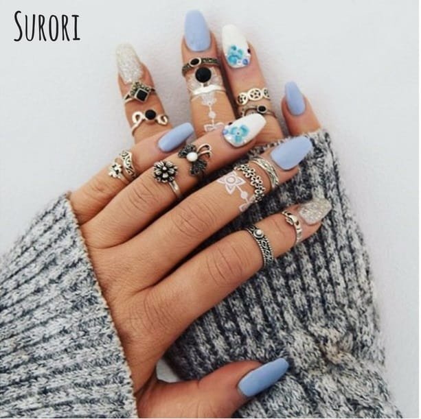 Awesome Nail Idea With Boho Jewellry