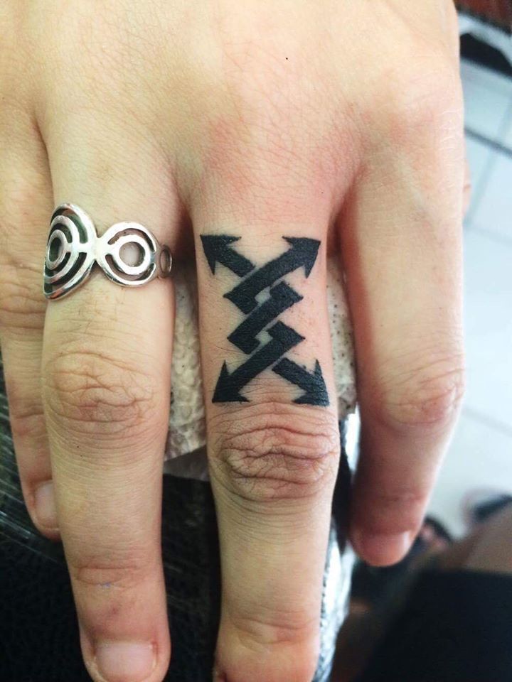 Band Logo Finger Tattoo