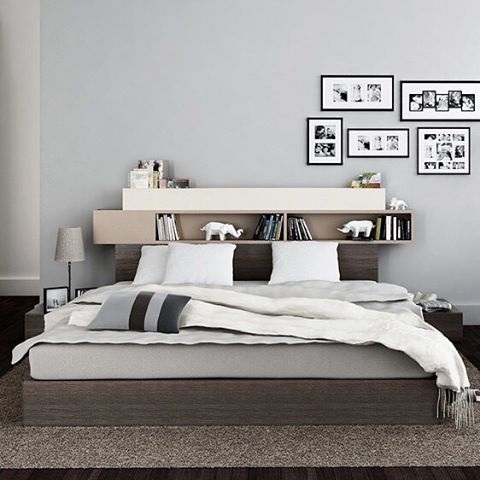 Beautiful Bed With Storage And Wall Decor