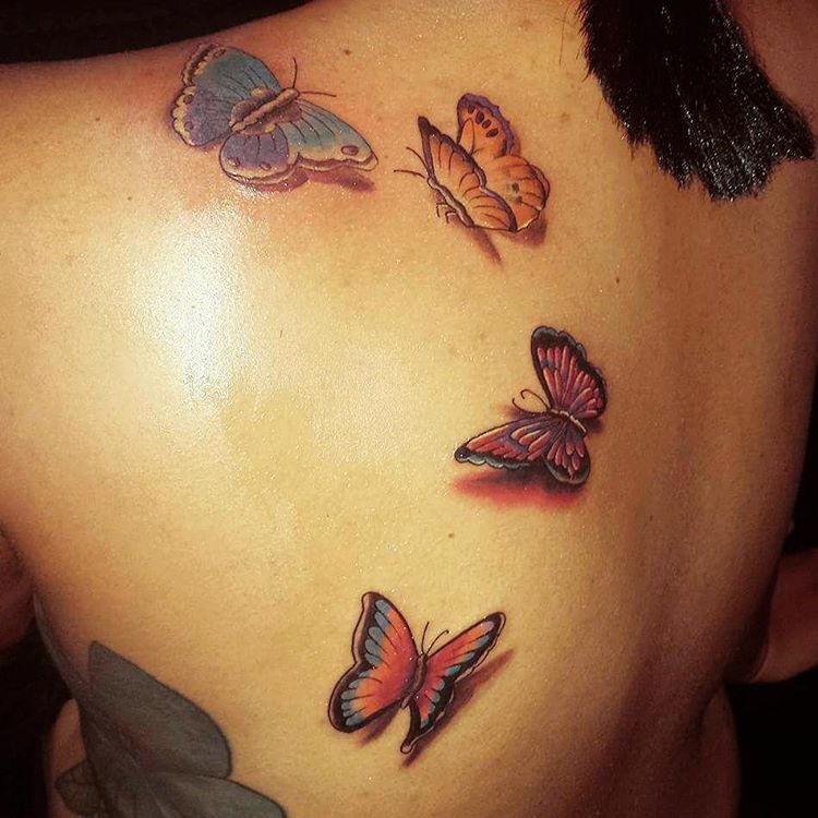 Beautiful Butterflies On Back