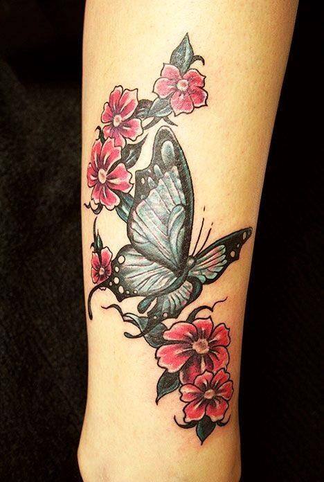 Beautiful Butterfly With Flowers