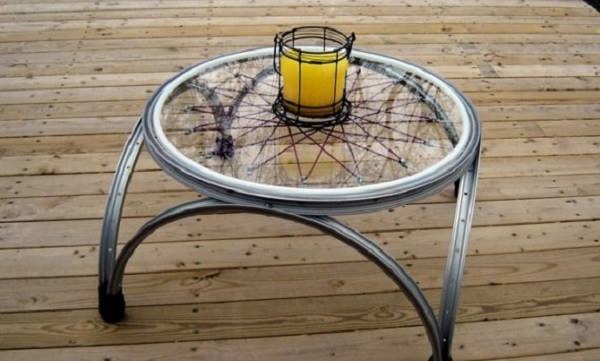 Bicycle Tire Rims DIY Coffee Table