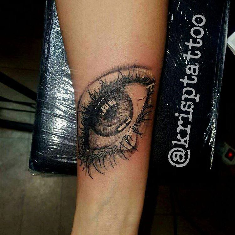 Black & Grey Eye Tattoo