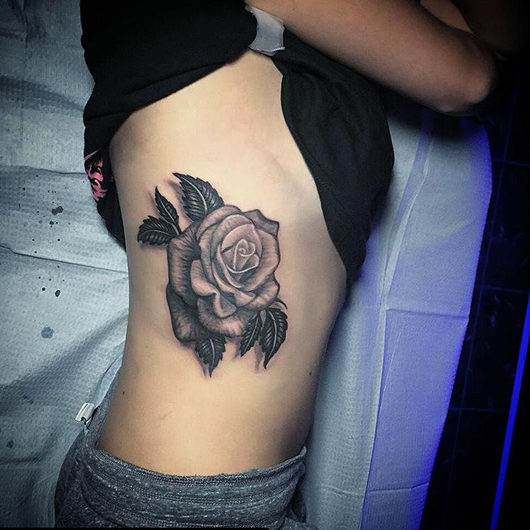 Black & Grey Rose Tattoo