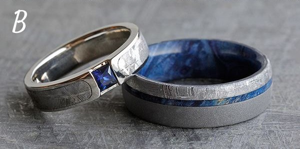Blue Sapphire Couple Rings