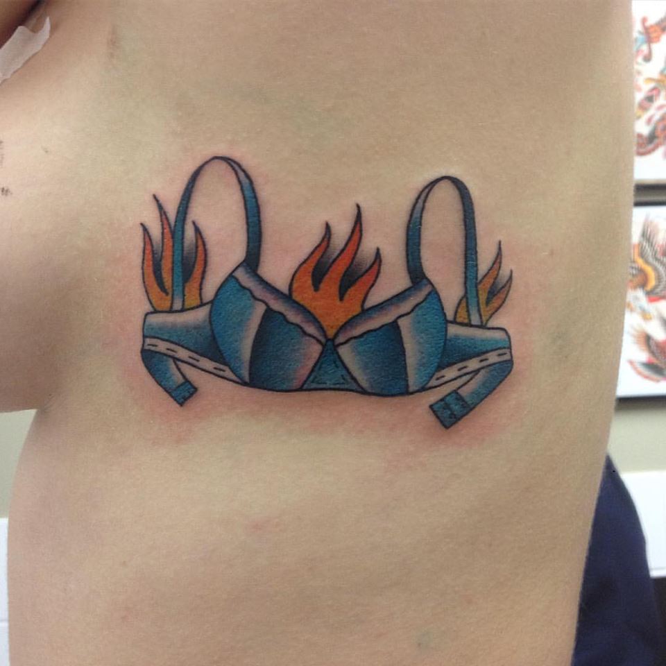 Burning Bra Feminist Tattoo Idea