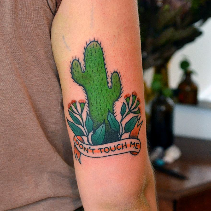 Cactus Do Not Touch Me Tattoo Idea