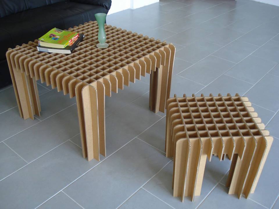 Cardboard Used As A Coffee Table