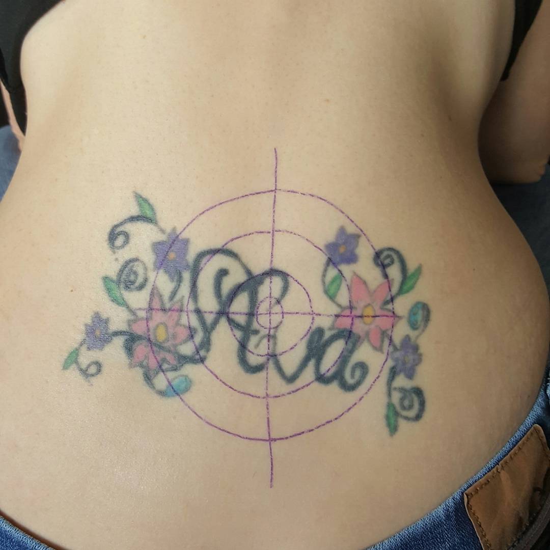 Cherry Blossom Lower Back Tattoo