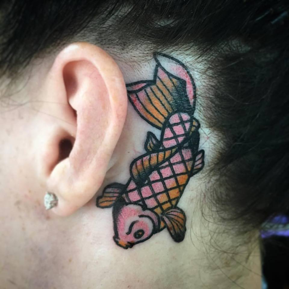 Colored Koi Fish Tattoo Idea