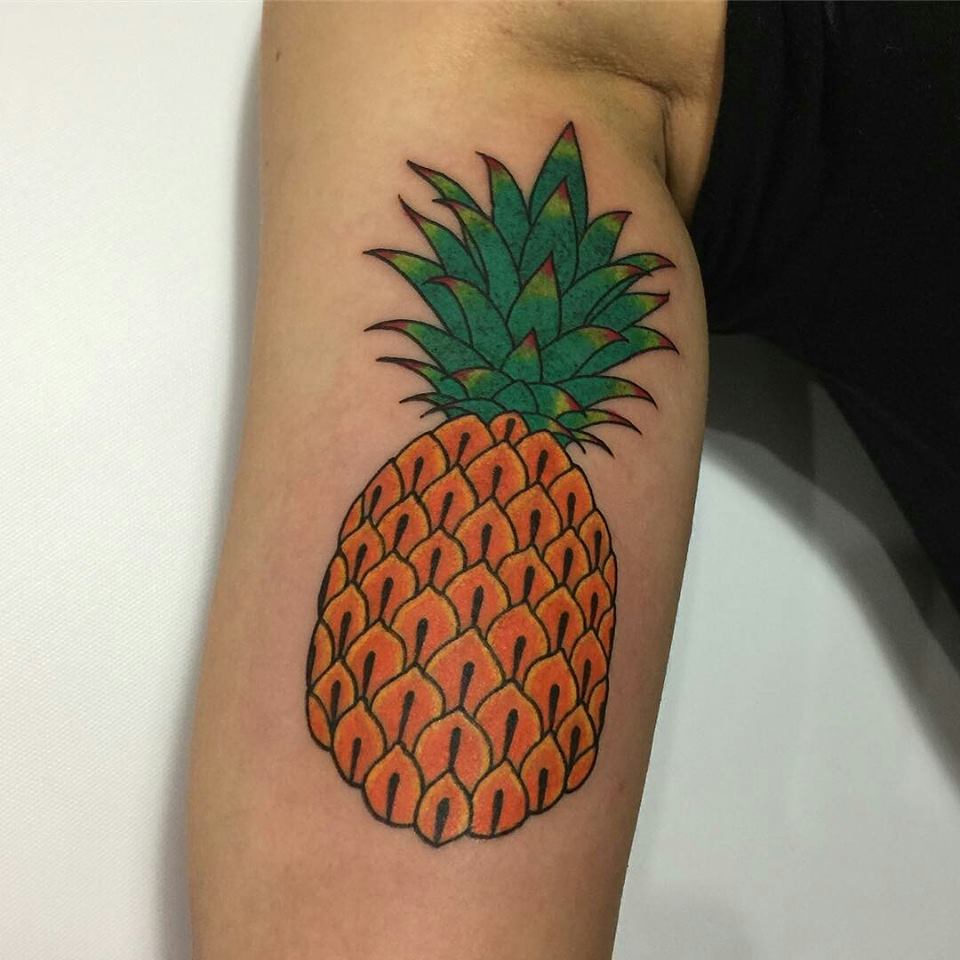 Colored Tattoo On Lower Leg