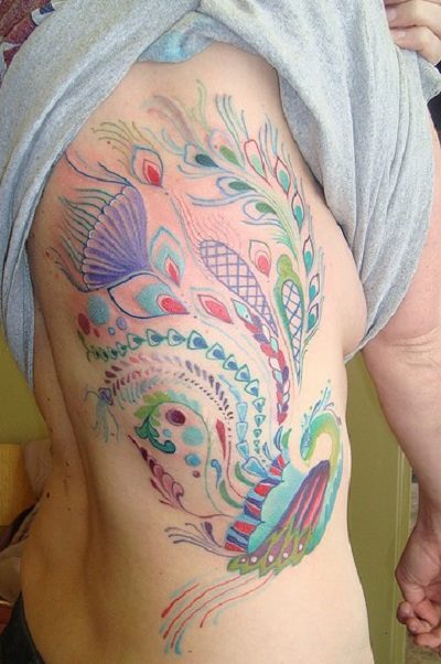 Cool Peacock On Thigh