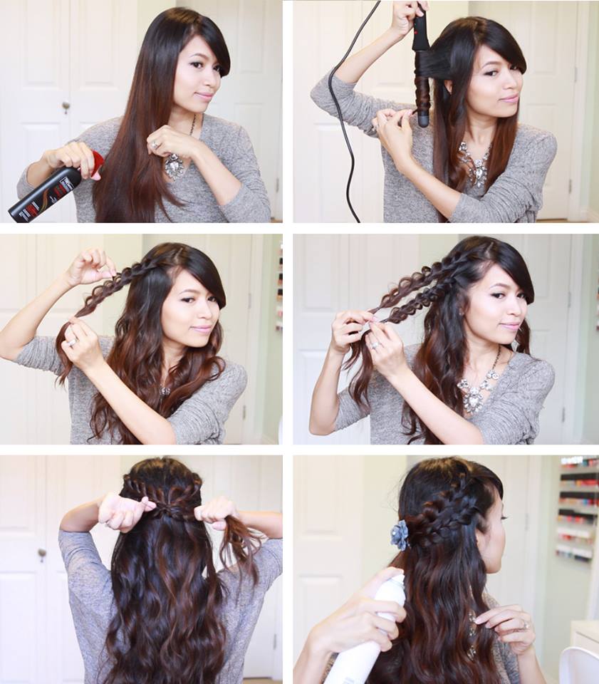 Cute holiday Half Up Hairstyle Tutorial
