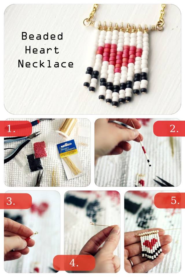 DIY Beaded Heart Necklace