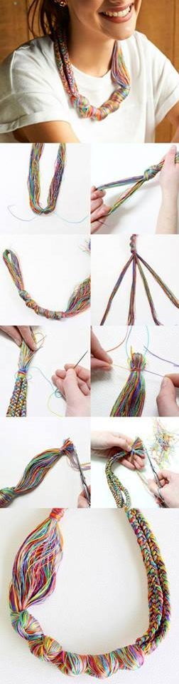 DIY Colored Rope Necklace