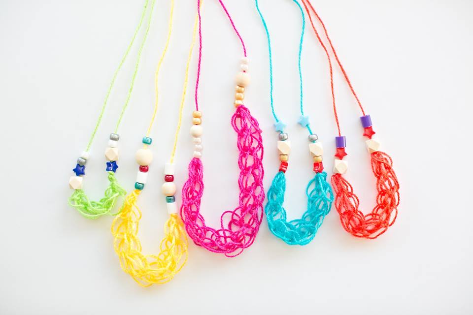 DIY Finger Knitted Necklaces