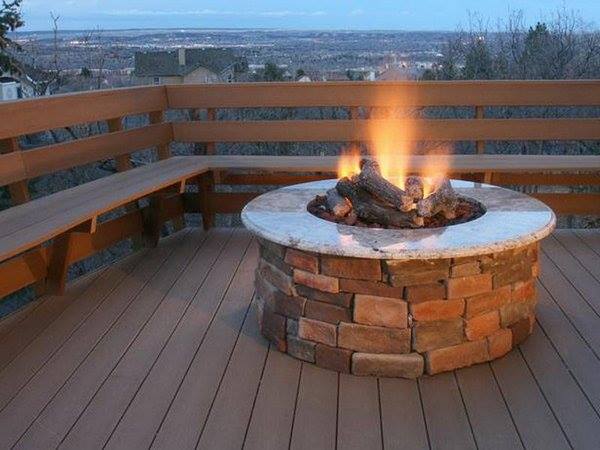 DIY Fire Pit With Wooden Benches