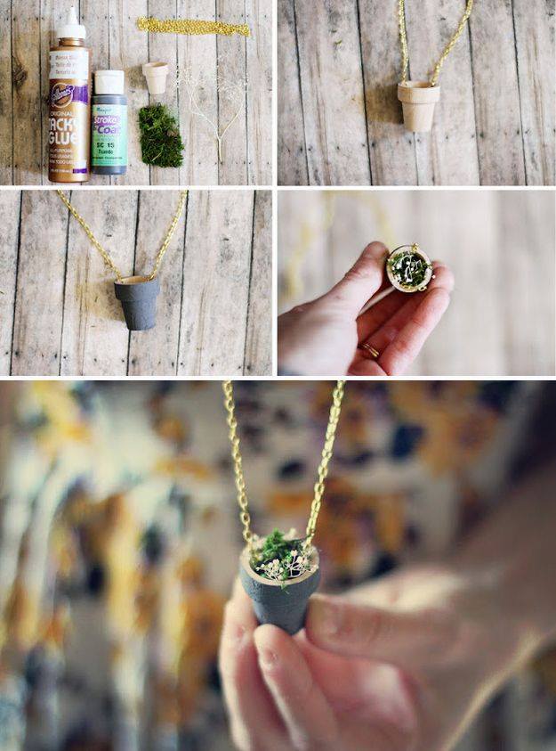 DIY Flower Pot necklace