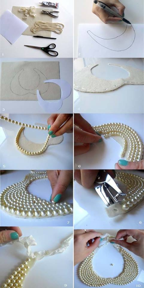 DIY Pearl Collar Necklace