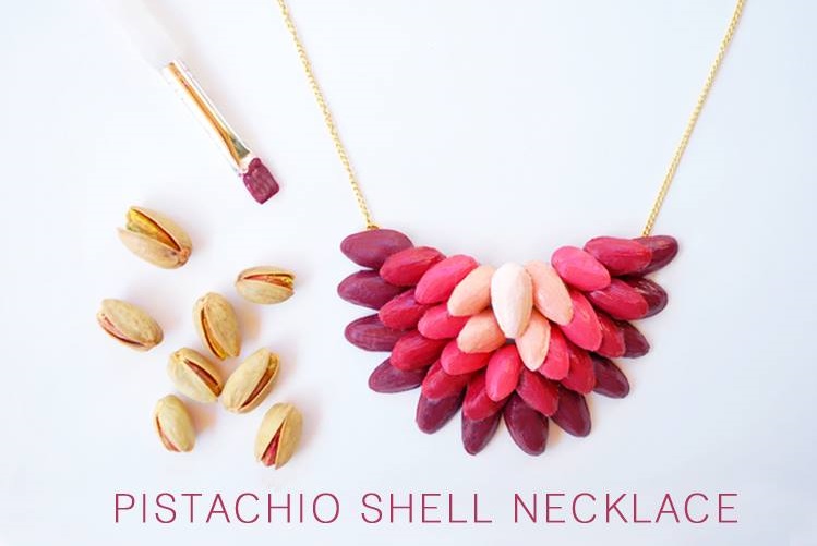 DIY Pistachio Shell Necklace