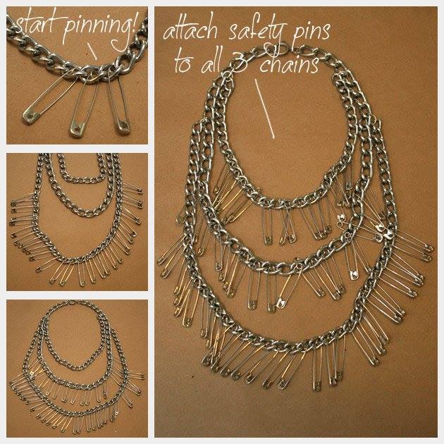 DIY Safety Pins Necklace