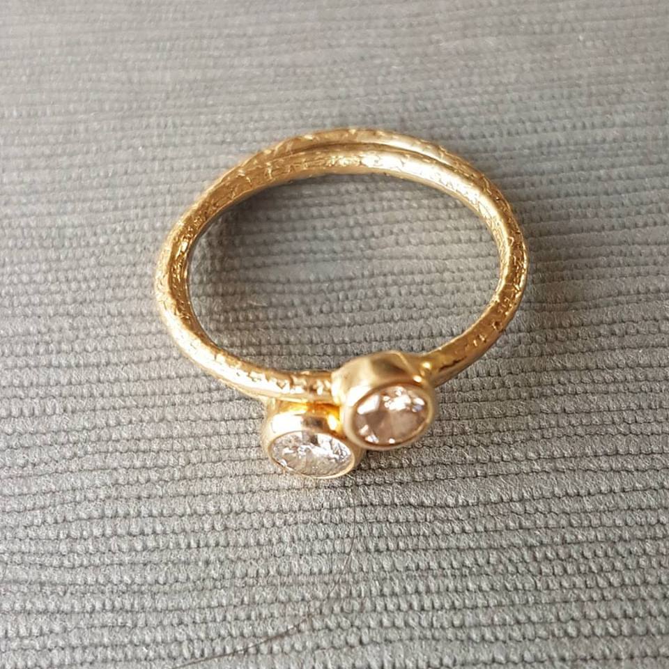 Doamond With Gold Rings