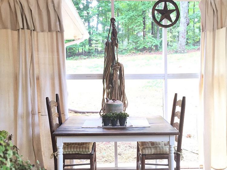 Drop Cloth Curtain For Rustic Outdoor Decor