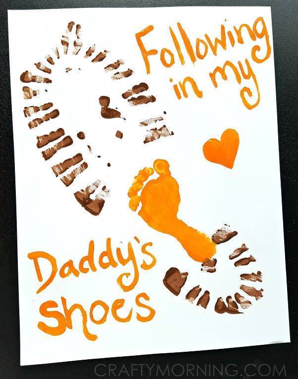 Father's Shoes With Hand Print