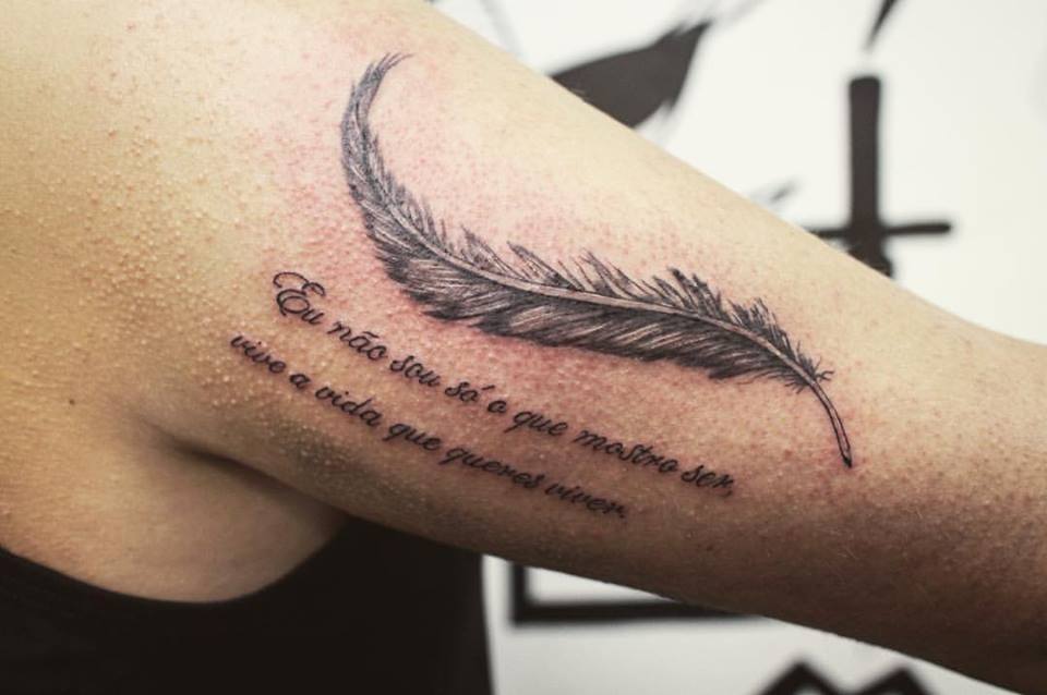 Feather Letter Tattoo