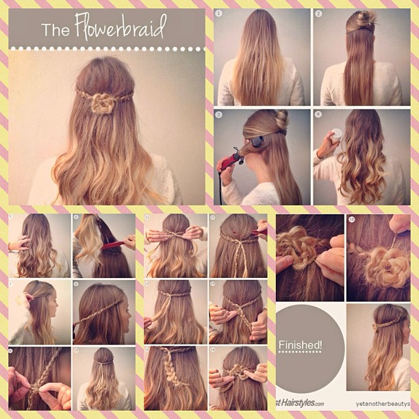 Flower Braid Vintage Hairstyle Tutorial