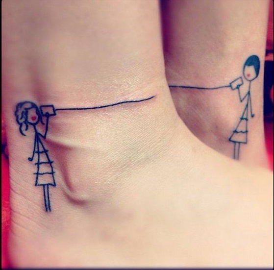 Girl With String Inked On Ankle