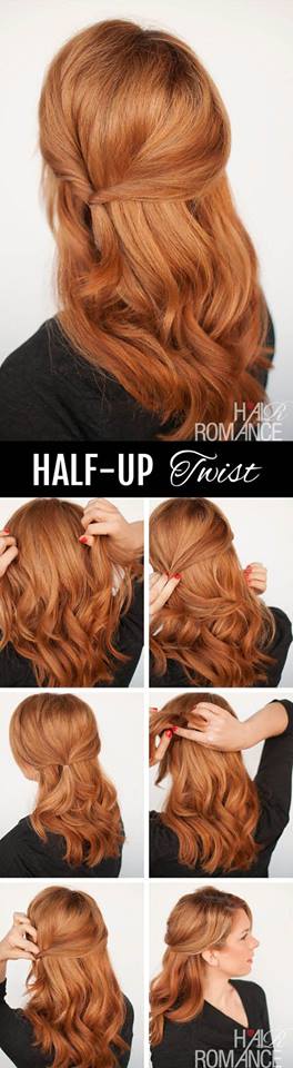 Half Up Twist Romantic Hairstyle Tutorial