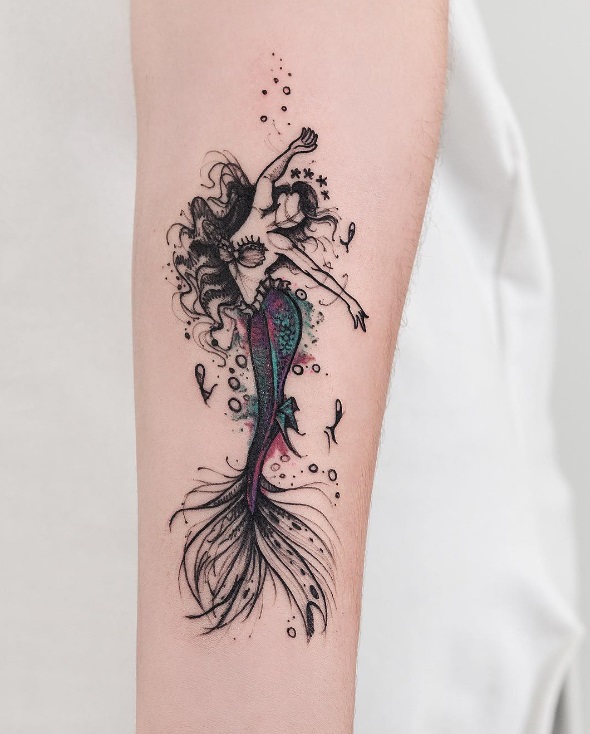 Illustrative Mermaid On Arm