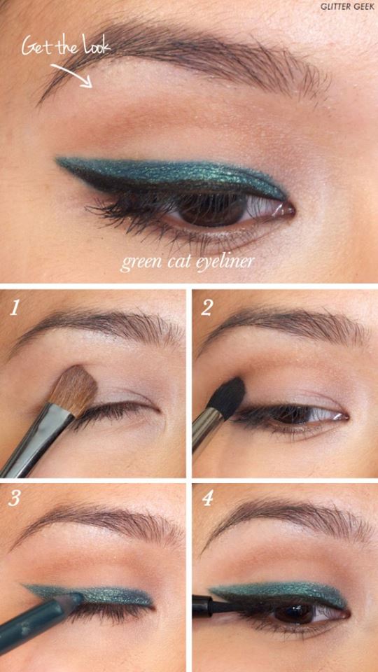 cat eye tutorial using tape ⚡️ #beautyhack #makeuptip #beautyinfluence, Eyeshadow Tutorials