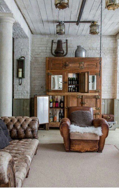 Industrial Look Rustic Living Room