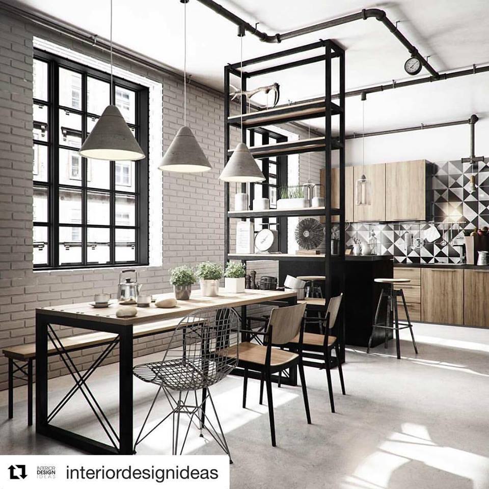 Industrial Looking Dining Room Decoration