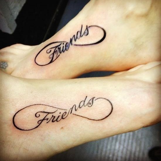 Infinity Friends Tattoo On Foot